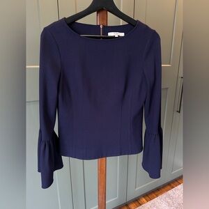 Tibi Navy Bell Sleeve Top Size 6